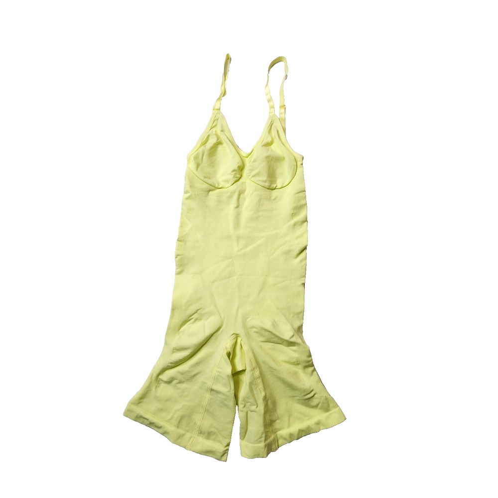 BNWT Yitty Womens Nearly Naked Shapewear Mid Thigh Bodysuit Yellow Sz 1X/2X